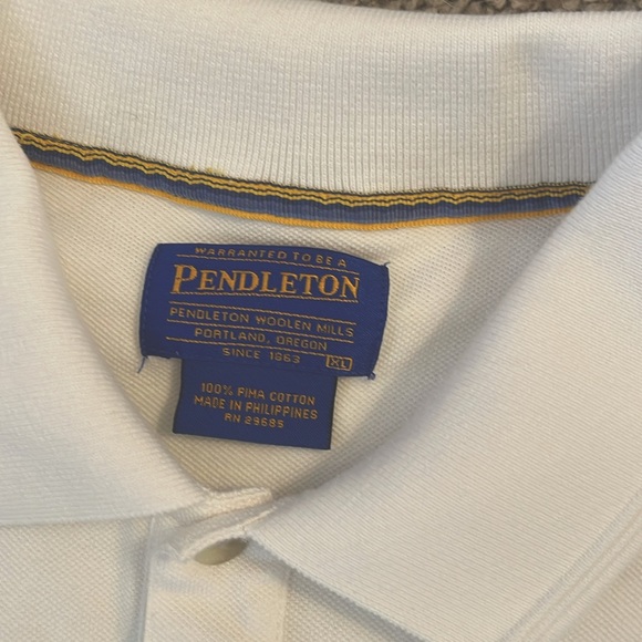 PENDLETON Men’s White Short Sleeve Polo GUC Size XL - Picture 2 of 5